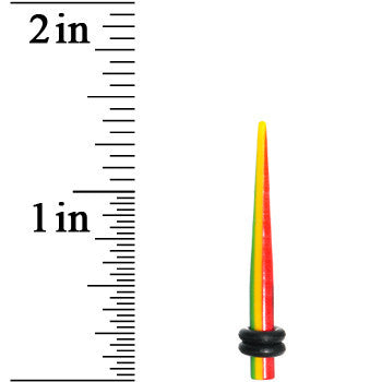 8G Acrylic Rasta Stripes Straight Taper