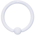 16G White Ceramic Coated Stainless Steel BCR Captive Ring
