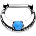 14G Surgical Steel Semi-precious Turquoise Septum Clicker