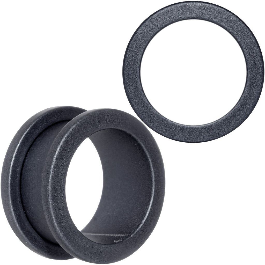 Brown Matte Silicone Screw Fit Tunnel Plug Set 6mm to 25mm
