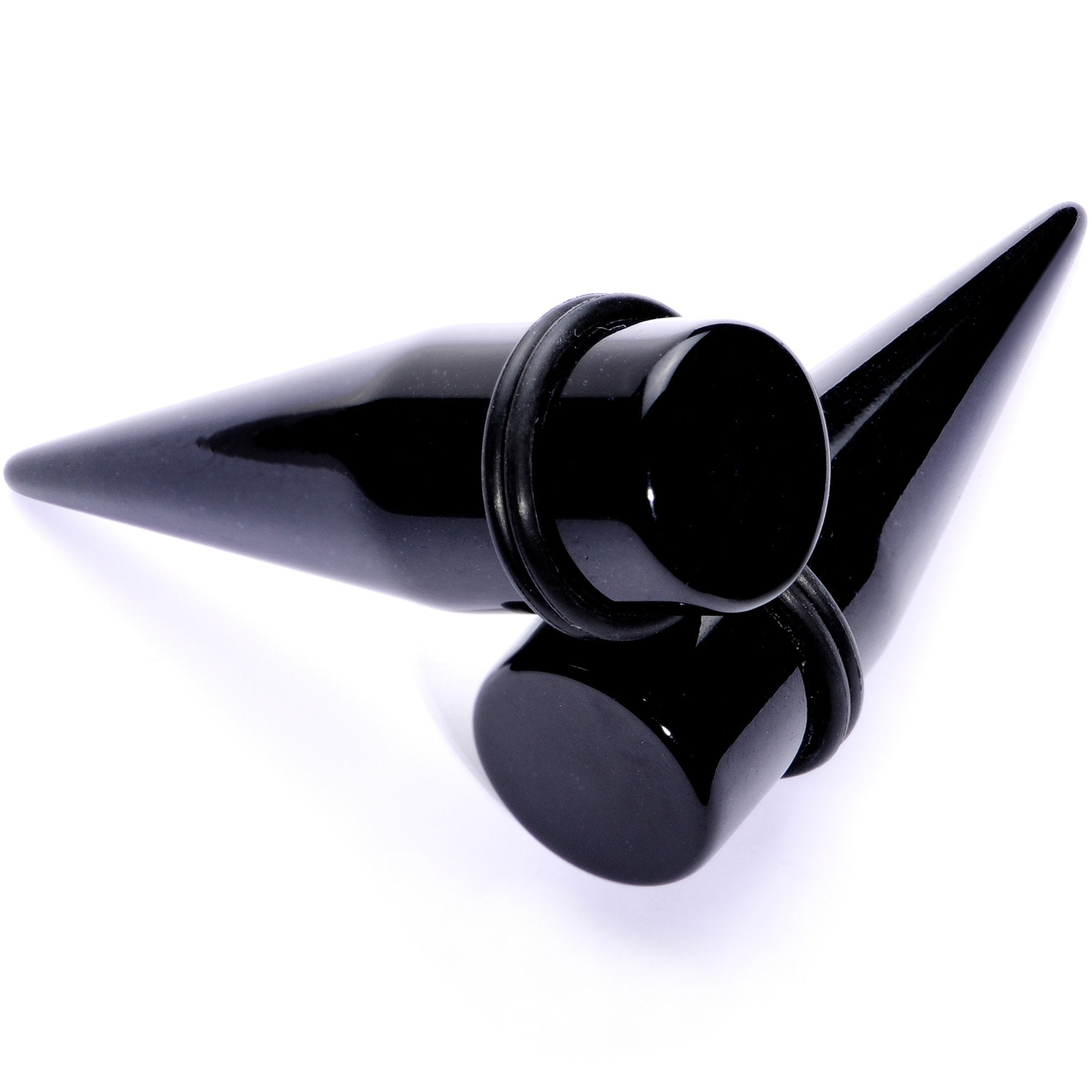 Lightweight Black Acrylic Straight Taper Set 10mm to 25mm