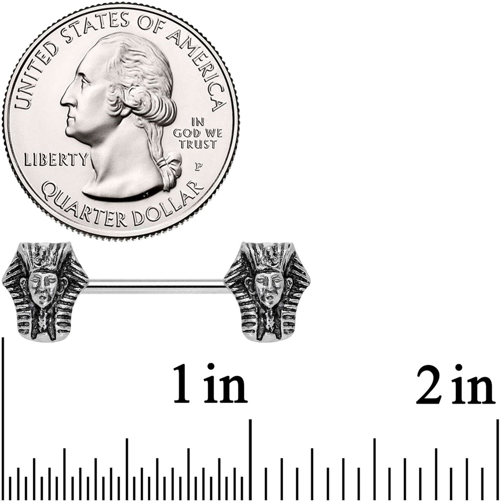 14G 9/16 Mighty Pharaoh Barbell Nipple Ring Set