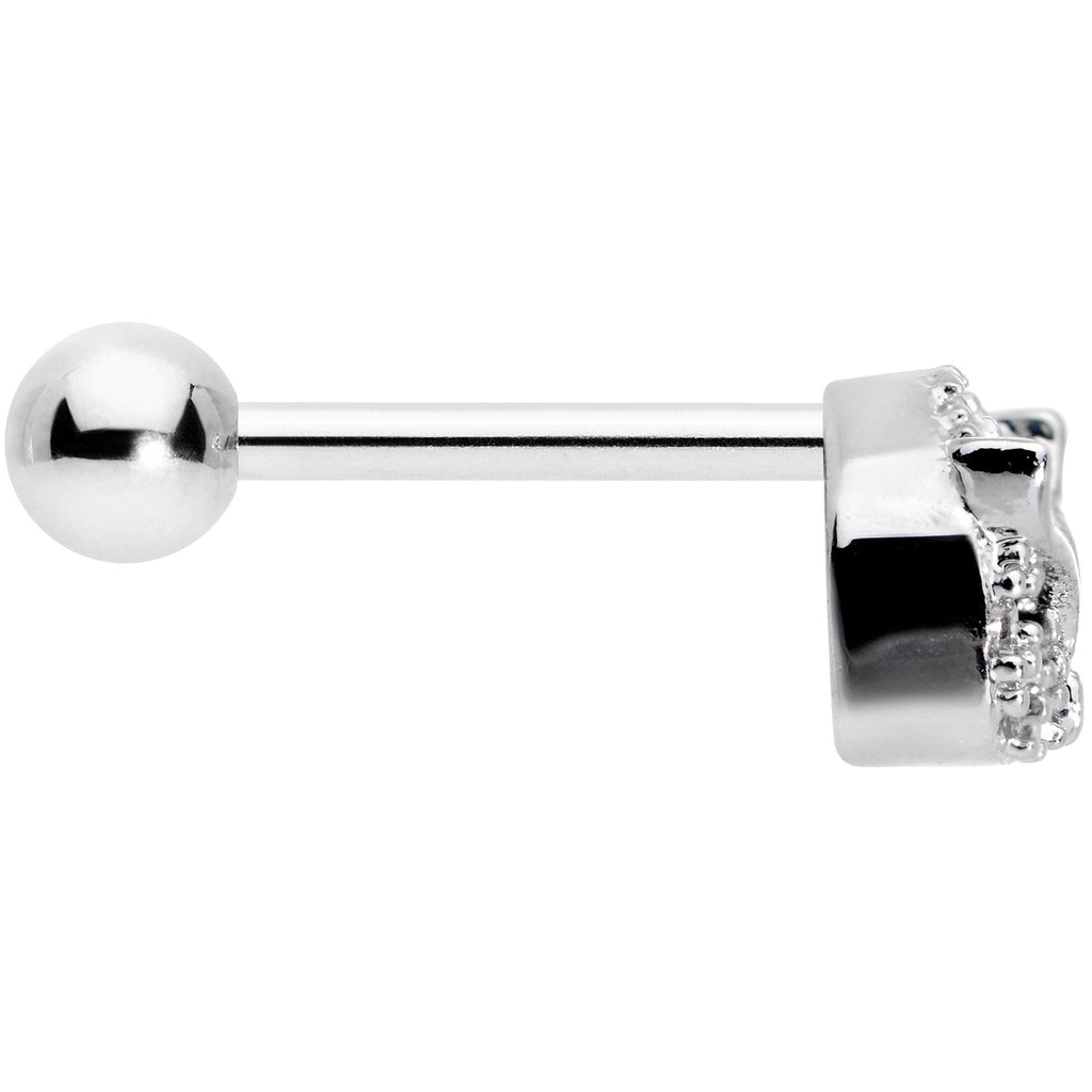 18G 5/16 Clear CZ Gem Wise Owl Cartilage Tragus Earring