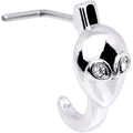 20G Clear Gem Alien Invader Faux Hoop L Shaped Nose Ring
