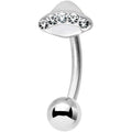 16G 5/16 Alien Spacecraft UFO Curved Eyebrow Ring