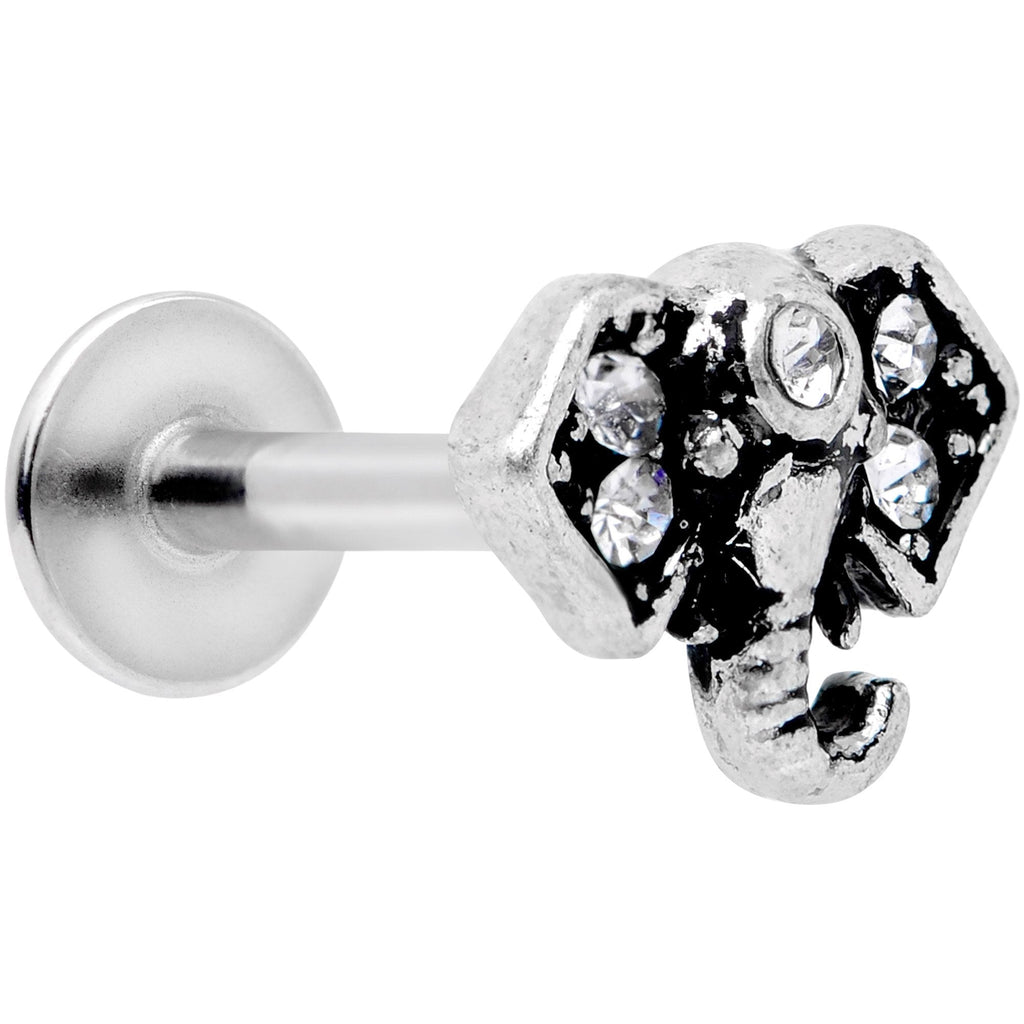16G 5/16 Clear Gem Regal Elephant Labret Monroe Tragus