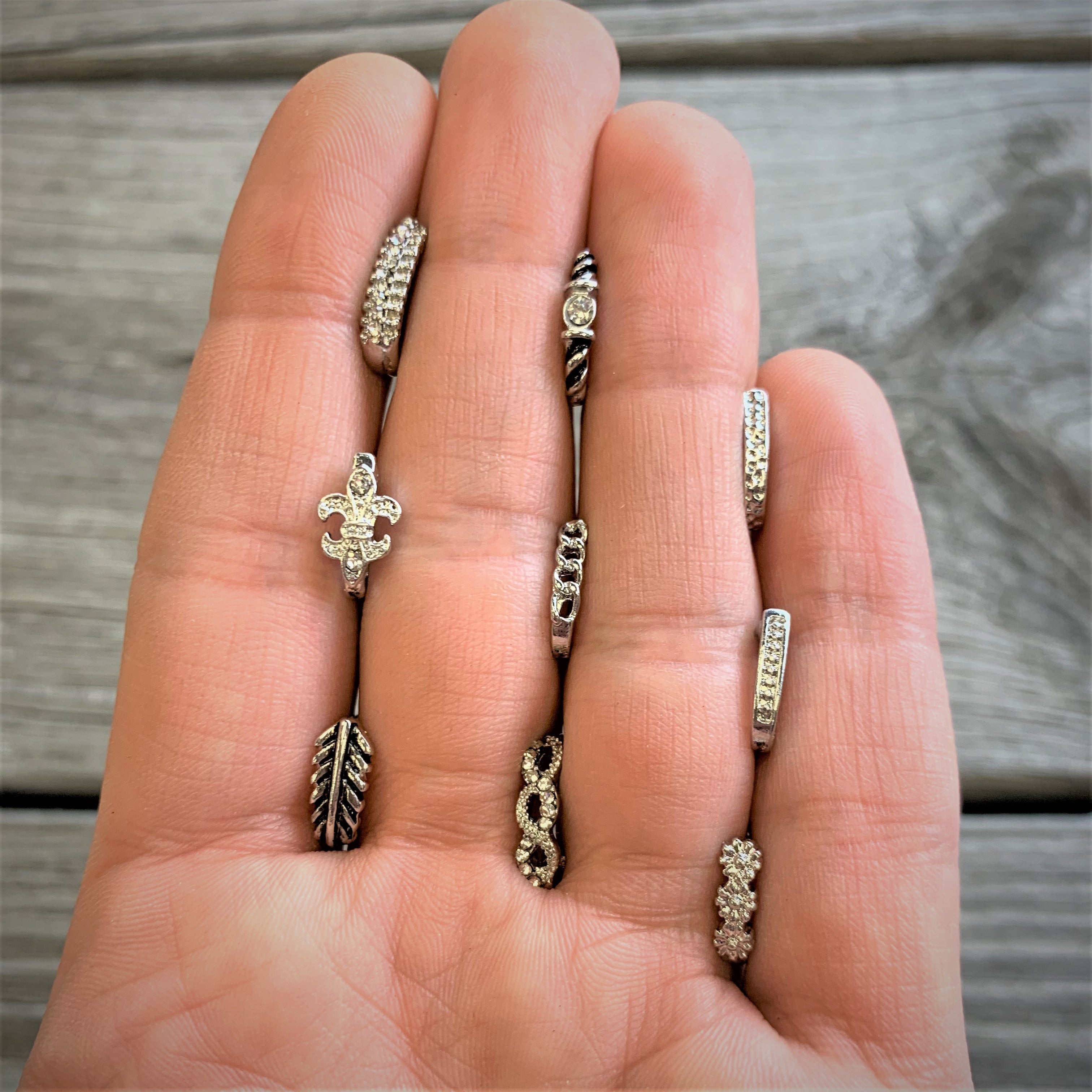 20G 3/8 Clear Gem Fleur De Lis Faux Hoop Nose Bone