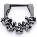 16G 5/16 Black Scary Skeletons Halloween Septum Clicker