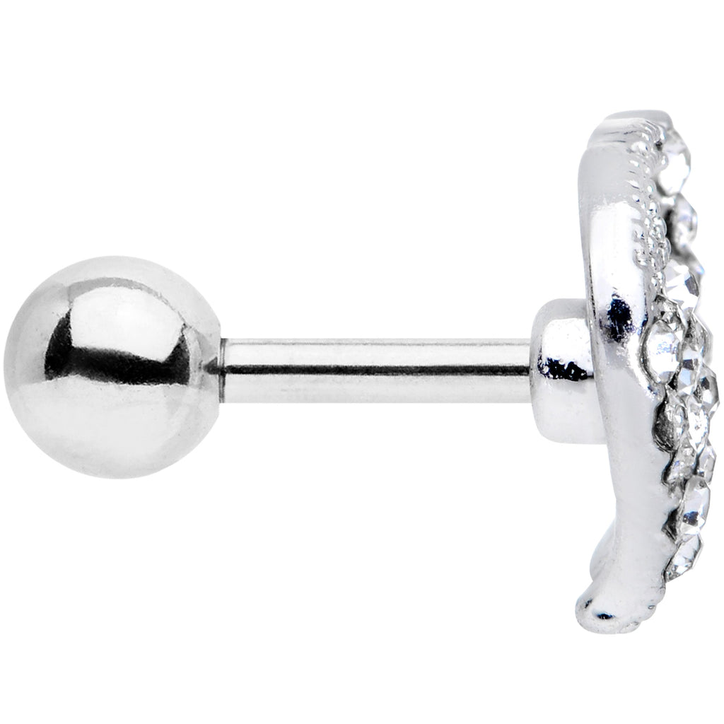 16G 1/4 Clear Gem Silhouette Unicorn Cartilage Tragus Earring