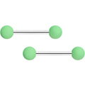 14G 9/16 Mint Green Matte Barbell Nipple Ring Set