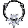 18G 3/8 Clear Gem Black Anodized Spray Cartilage Clicker