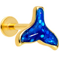 16G 5/16 Gold Tone Iridescent Mermaid Tail Labret Monroe Tragus