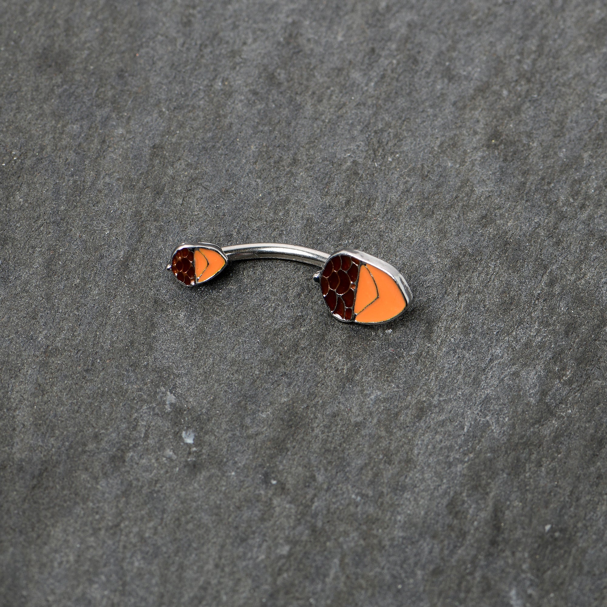 Autumn Acorn Brown Orange Fall Double Mount Belly Ring