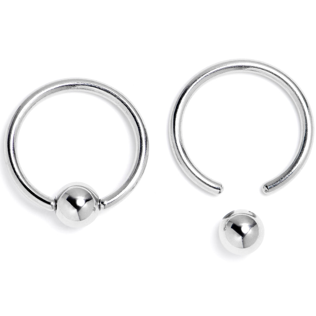 16G 3/8 Howling Ghost BCR Captive Ring Set of 4