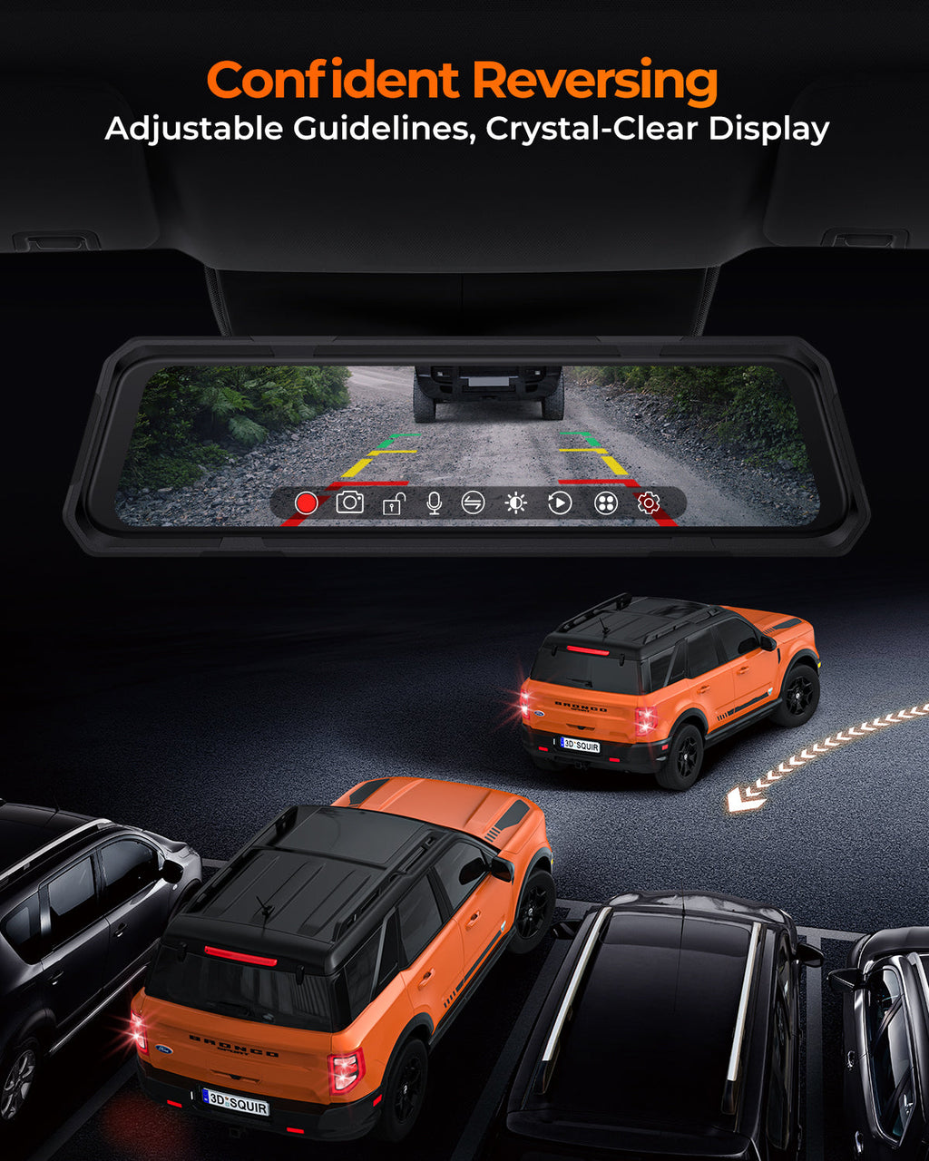 The Legend 3CH Waterproof Mirror DVR w/ 8-Gang Switch Box