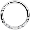 16G 5/16 CZ Gem Forward Facing Hinged Segment Ring
