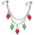 Christmas Flat Back Earrings - Holiday Lights Double Earrings