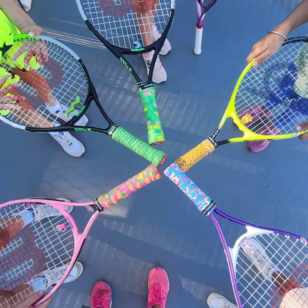 Flamingo Tennis Overgrip Tape and Matching Shock Absorbing Dampener for Tennis Racket