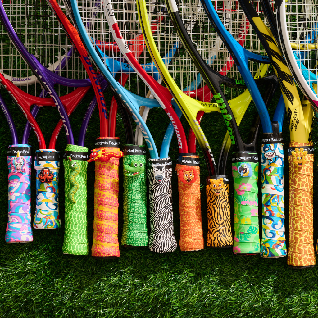 Snake Green Tennis Overgrip Tape and Matching Shock Absorbing Dampener for Tennis Racket