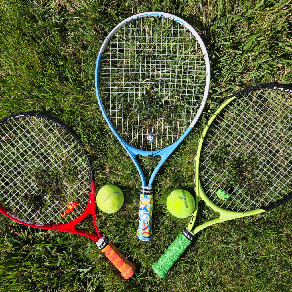 Alligator Green Tennis Overgrip Tape and Matching Shock Absorbing Dampener for Tennis Racket