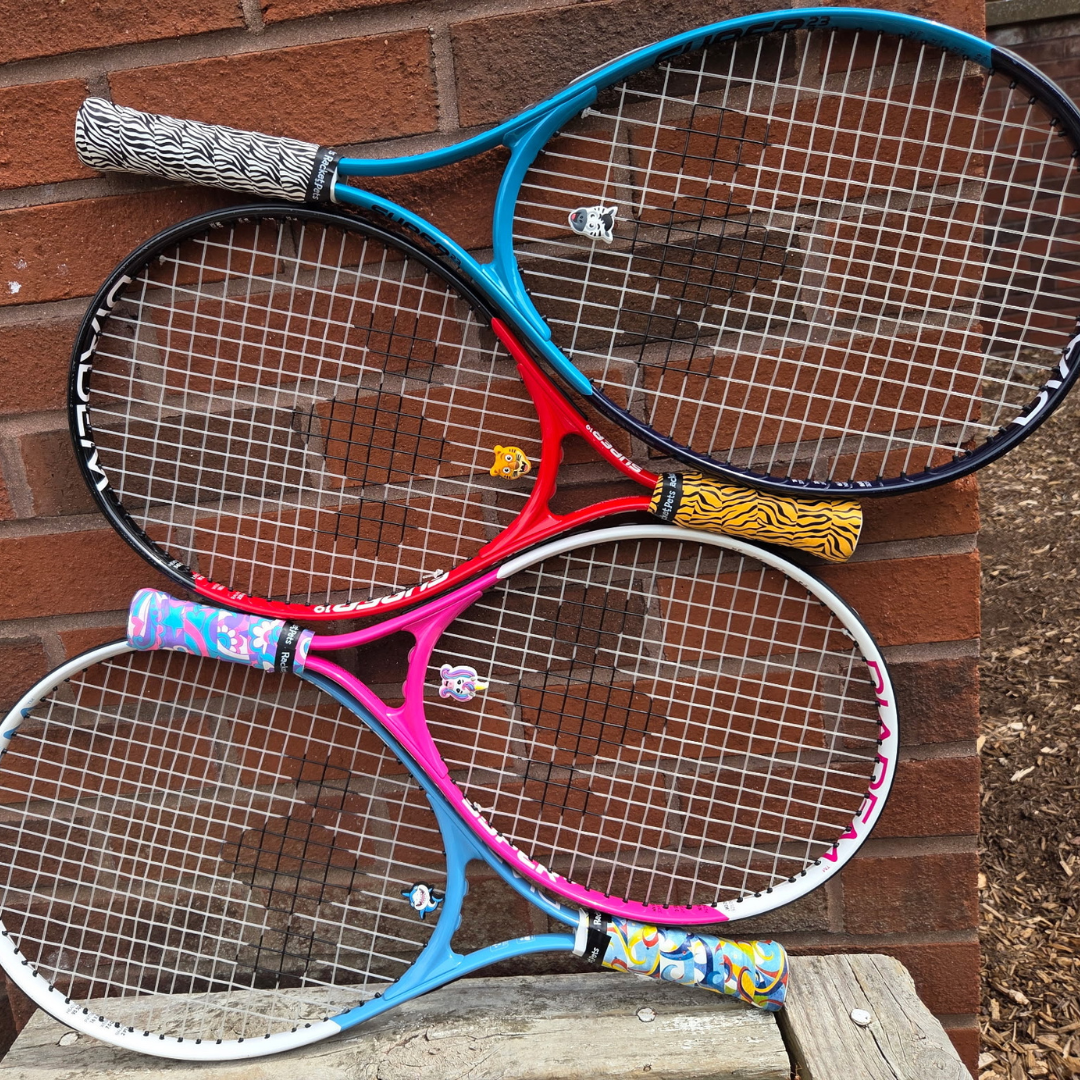 Shark Tennis Overgrip Tape and Matching Shock Absorbing Dampener for Tennis Racket