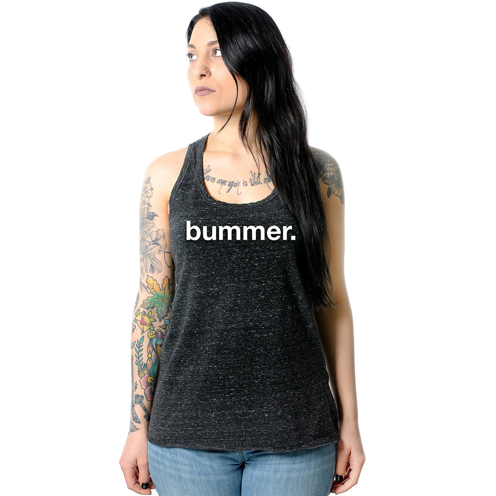 Bummer Black Gray Cosmic Twist Back Tank Top