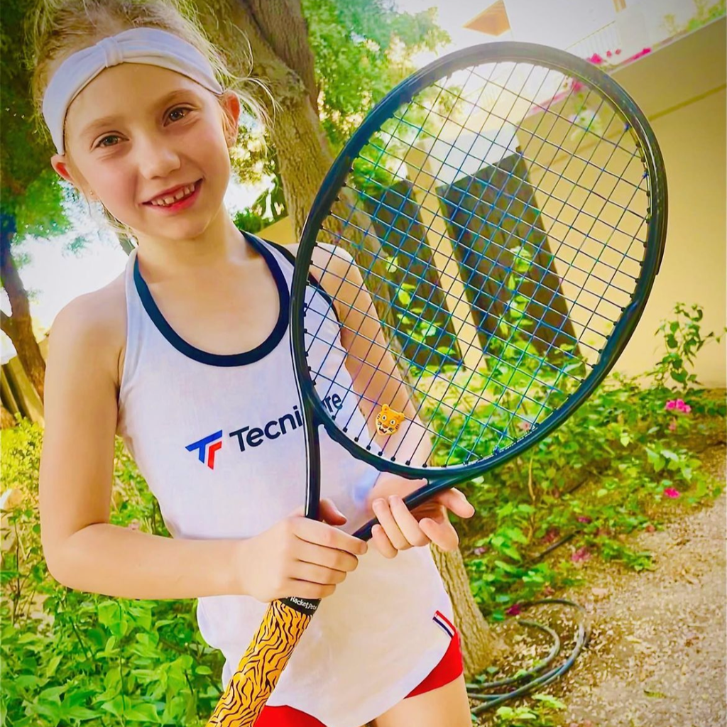 Tiger Orange Tennis Overgrip Tape and Matching Shock Absorbing Dampener for Tennis Racket