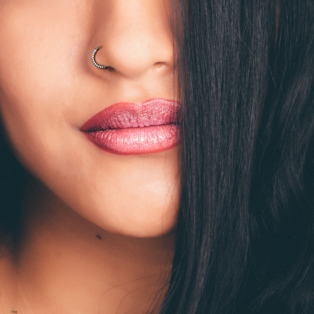 18G Implant Grade Titanium Triple Sided Micro Gem Hinged Nose Hoop
