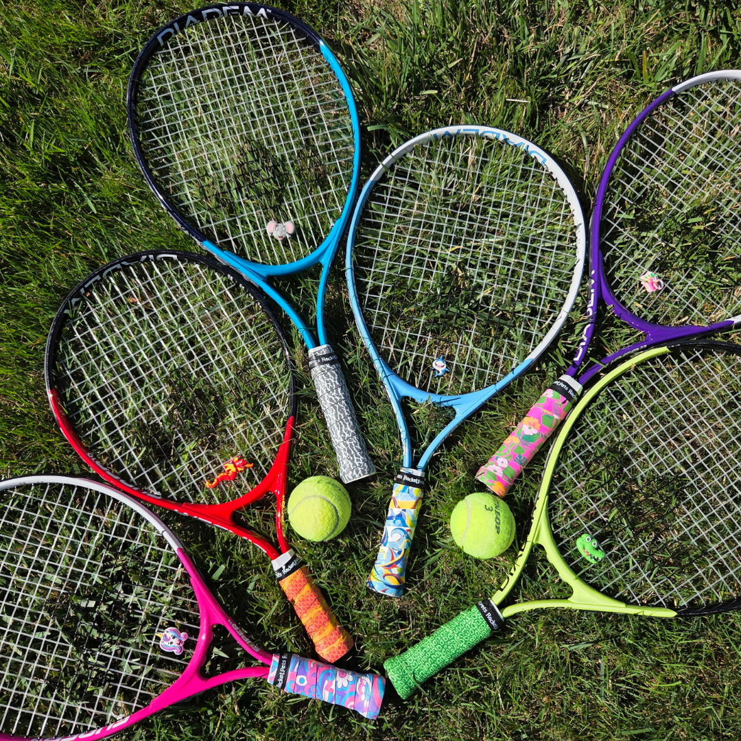 Shark Tennis Overgrip Tape and Matching Shock Absorbing Dampener for Tennis Racket