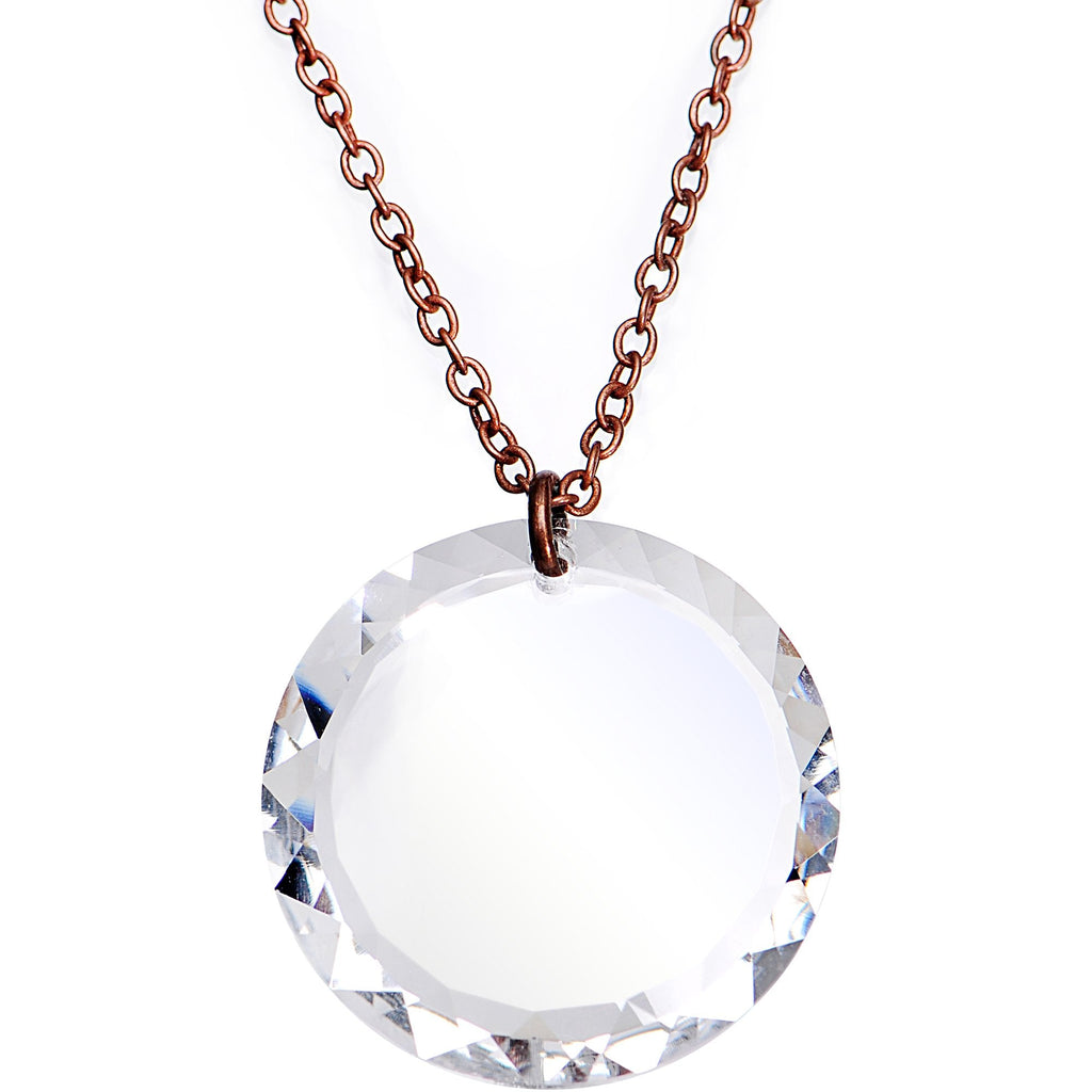 Clear Halo Copper Chain Necklace Created with Crystals
